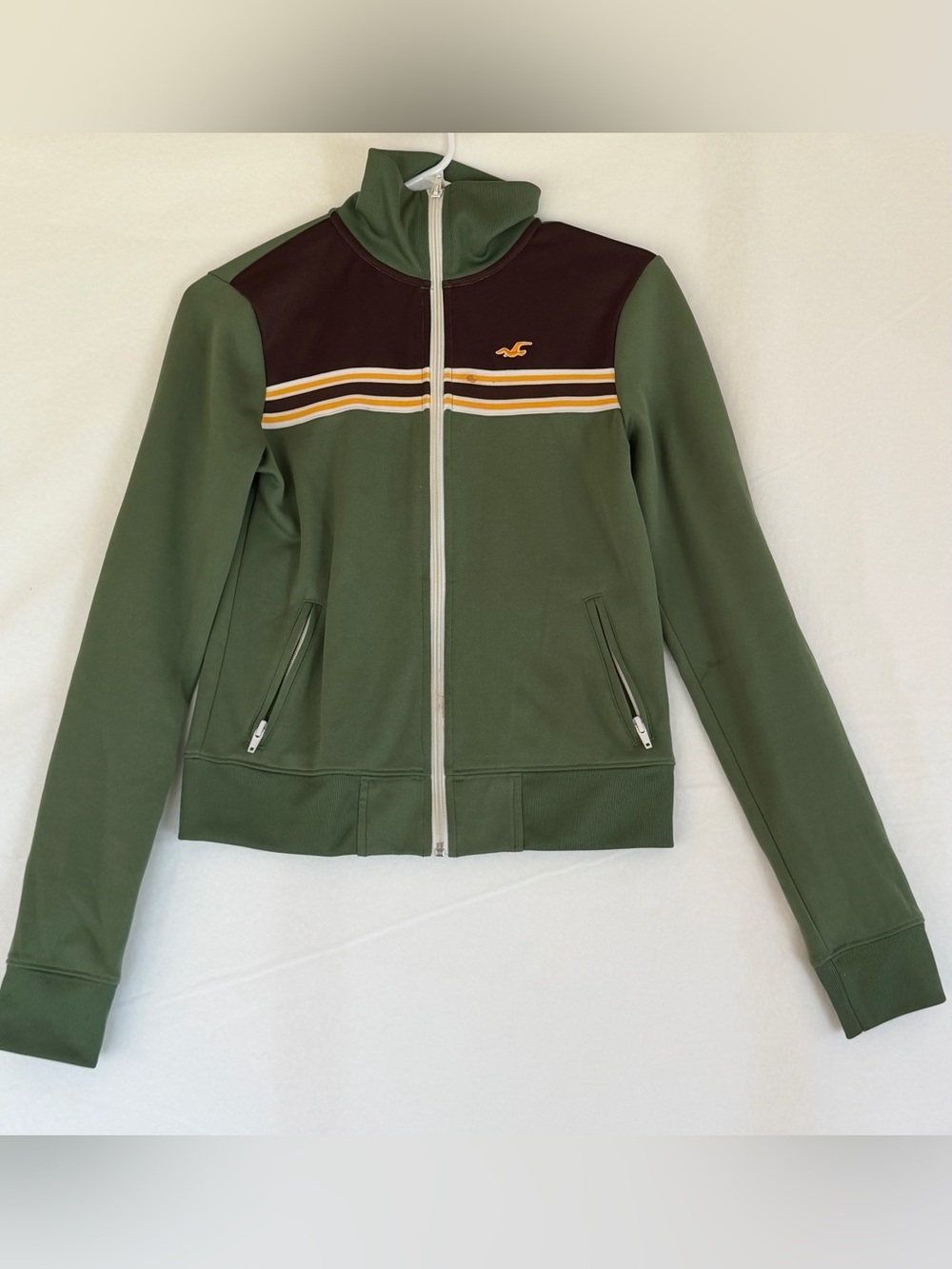 Vintage early 2000's Hollister Olive Green Track Jacket